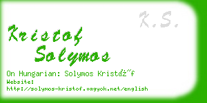 kristof solymos business card